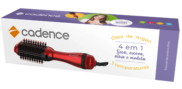 ESCOVA SECADORA CADENCE 4 EM 1 127V VERM.