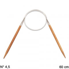 Agulha Circular para Tricô de Bambu 60 cm Circulo - 1 unidade