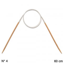 Agulha Circular para Tricô de Bambu 60 cm Circulo - 1 unidade