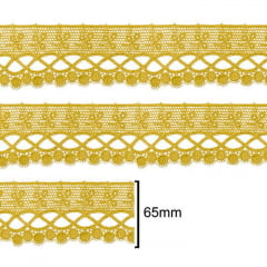Renda Guipir CHL 581 65mm cor ouro - 13,70mt